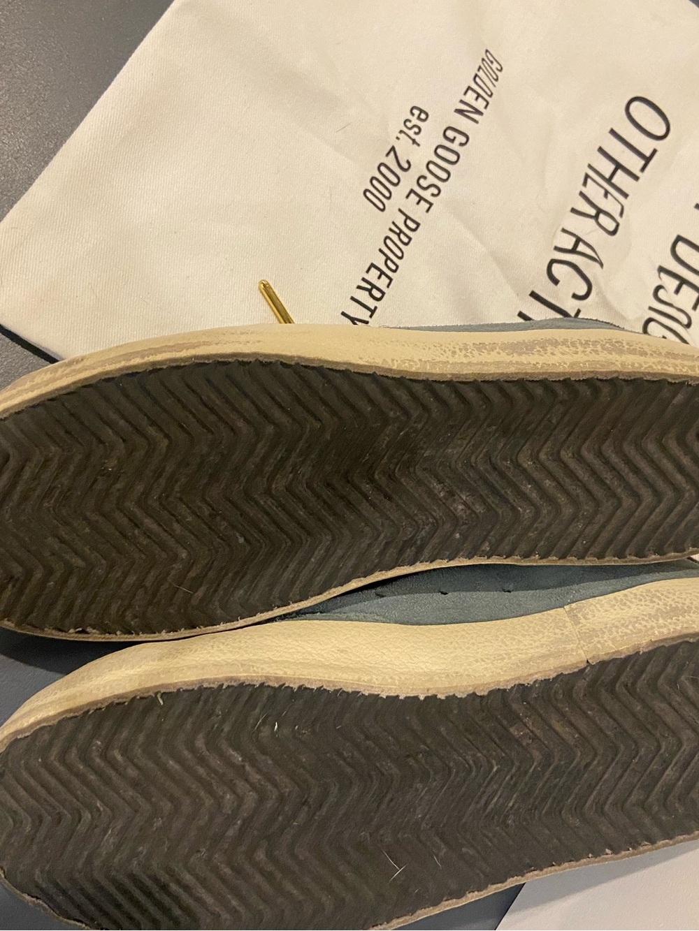 Golden Goose Blue Suede Low-Top Sneakers with White Star - Picture 4 of 4
